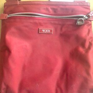 Tumi Red over the shoulder purse